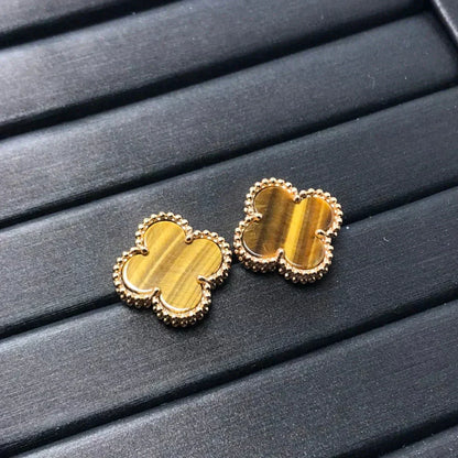 [TOPON]CLOVER MEDIUM 1 MOTIFS TIGER EYE EARRINGS