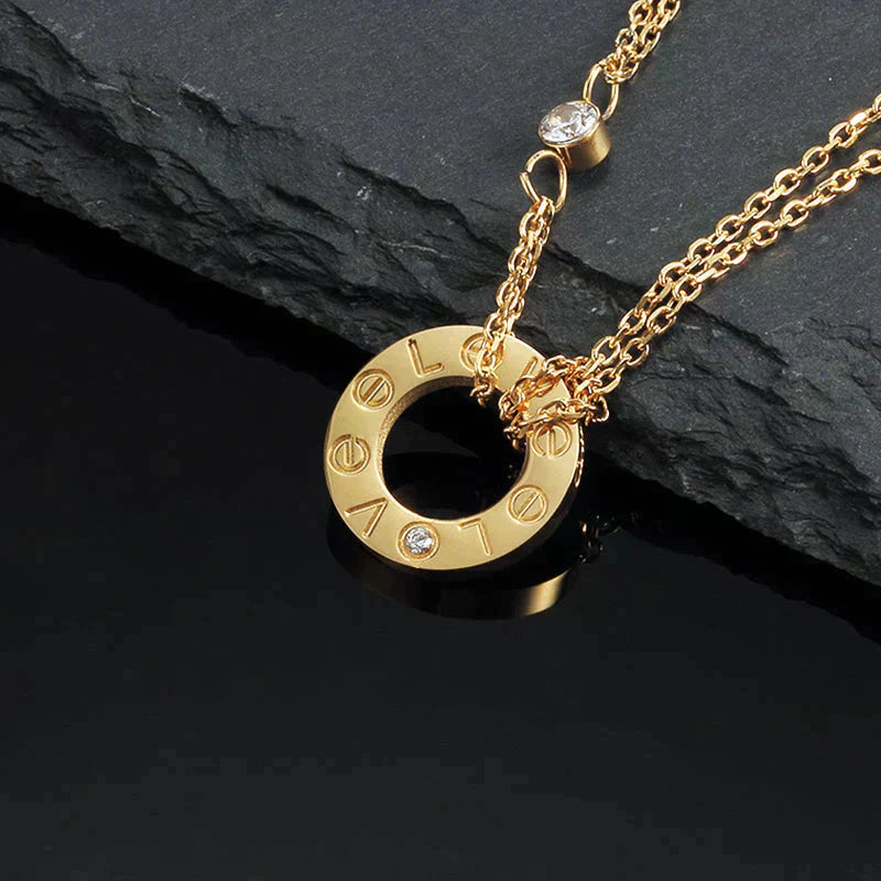 [TOPON]LOVE NECKLACE 16MM 2 DIAMONDS