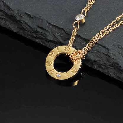 [TOPON]LOVE NECKLACE 16MM 2 DIAMONDS