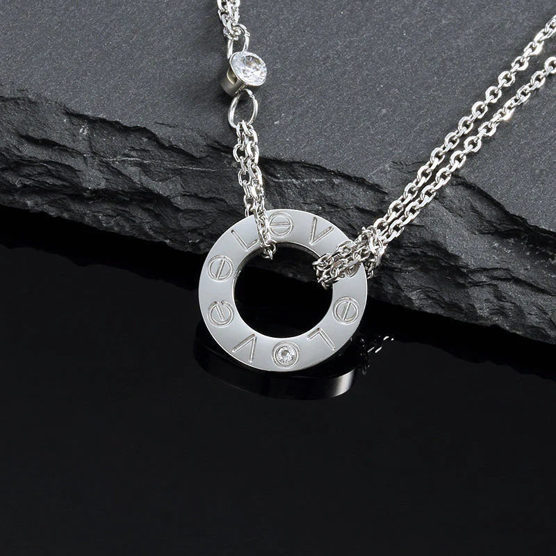 [TOPON]LOVE NECKLACE 16MM 2 DIAMONDS