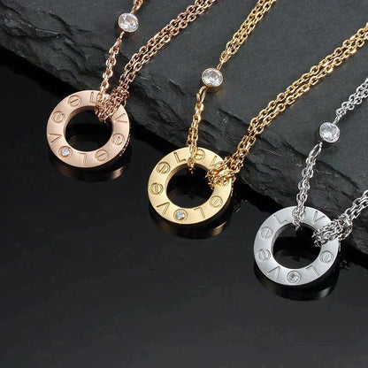 [TOPON]LOVE NECKLACE 16MM 2 DIAMONDS