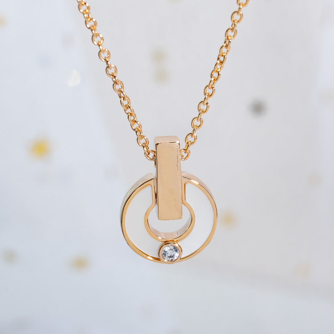 [TOPON]GARI NECKLACE PINK GOLD MOP