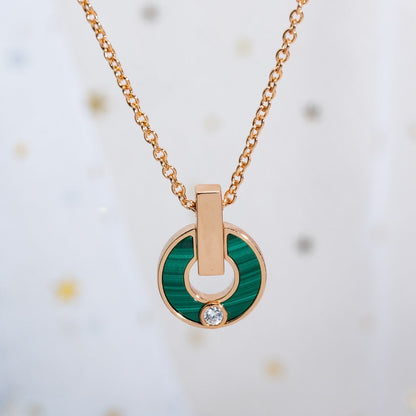 [TOPON]GARI NECKLACE PINK GOLD MALACHITE