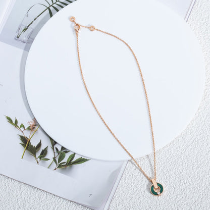 [TOPON]GARI NECKLACE PINK GOLD MALACHITE