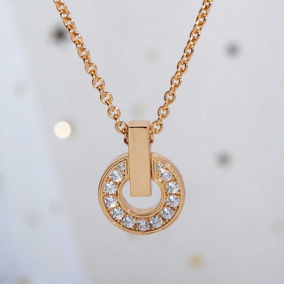 [TOPON]GARI NECKLACE PINK GOLD DIAMOND