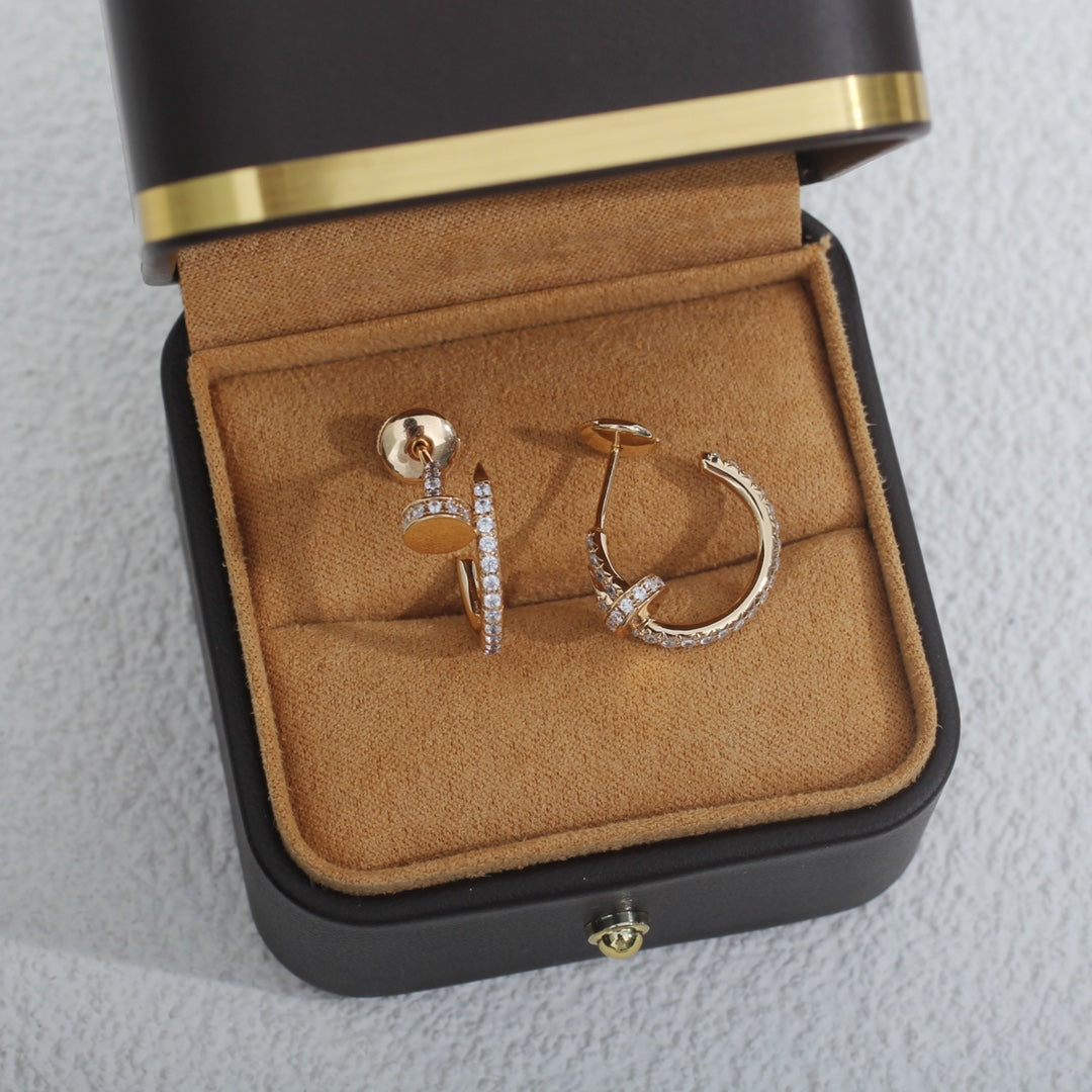 [TOPON]JUSTE EARRINGS 12.75MM PINK GOLD DIAMOND