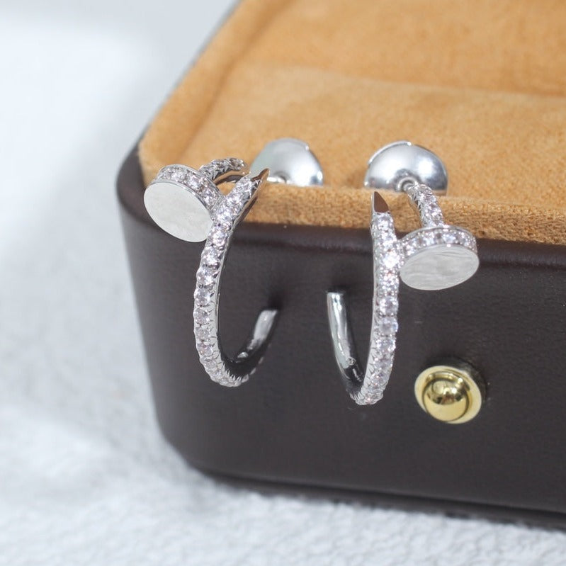 [TOPON]JUSTE EARRINGS 12.75MM SILVER DIAMOND