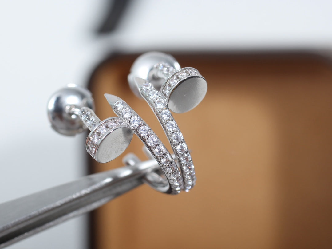 [TOPON]JUSTE EARRINGS 12.75MM SILVER DIAMOND