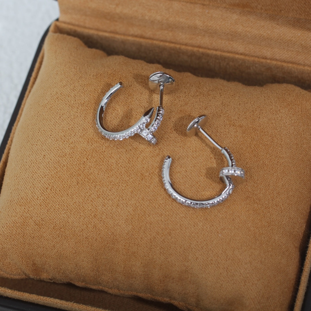 [TOPON]JUSTE EARRINGS 12.75MM SILVER DIAMOND