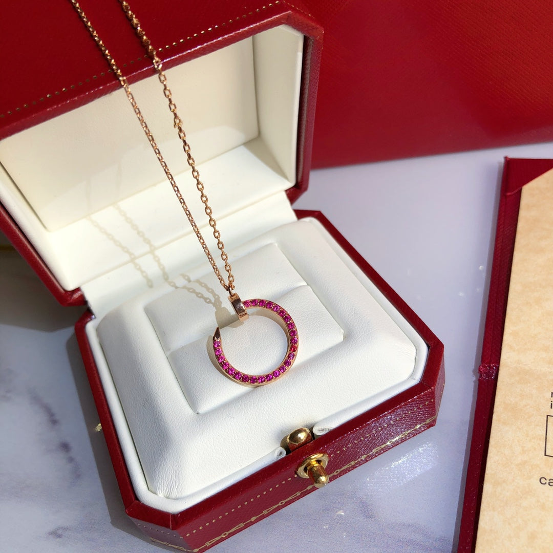 [TOPON]JUSTE NECKLACE GOLD RED DIAMONDS