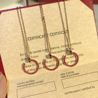 [TOPON]JUSTE NECKLACE GOLD RED DIAMONDS