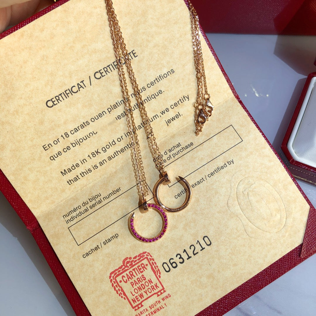 [TOPON]JUSTE NECKLACE GOLD RED DIAMONDS