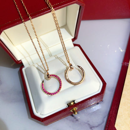 [TOPON]JUSTE NECKLACE GOLD RED DIAMONDS