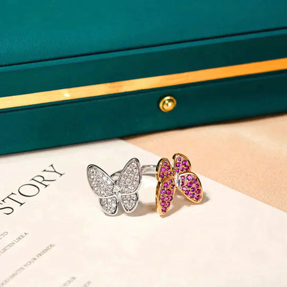 [TOPON]TWIN BUTTERFLY DIAMOND RING