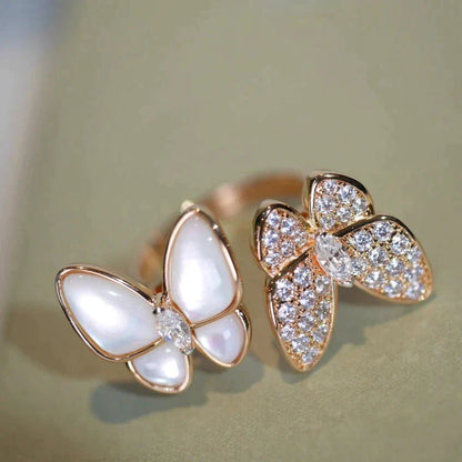 [TOPON]TWIN BUTTERFLY DIAMOND MOP RING