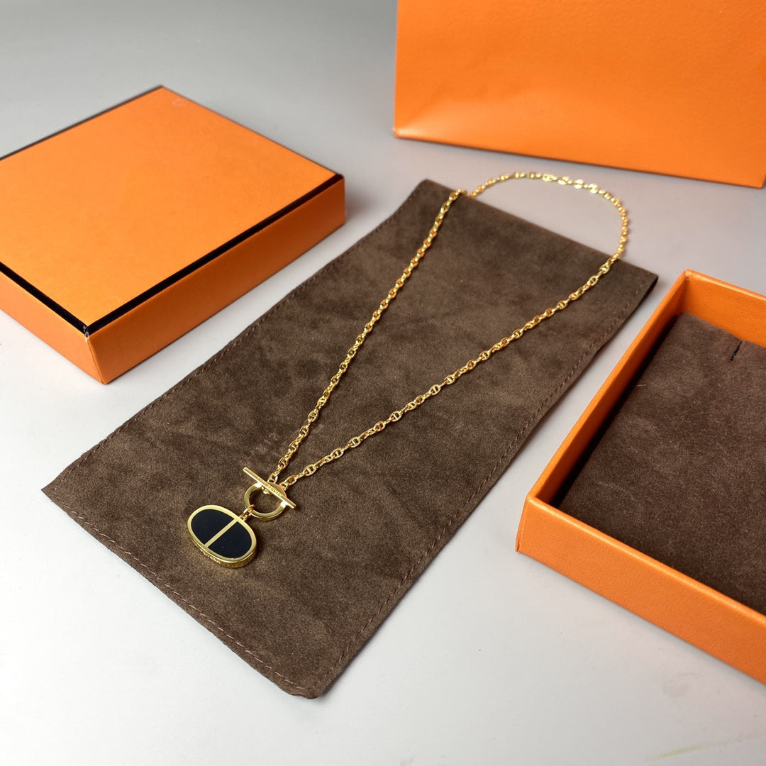 [TOPON]CHAINE VERSO BLACK CERAMIC NECKLACE