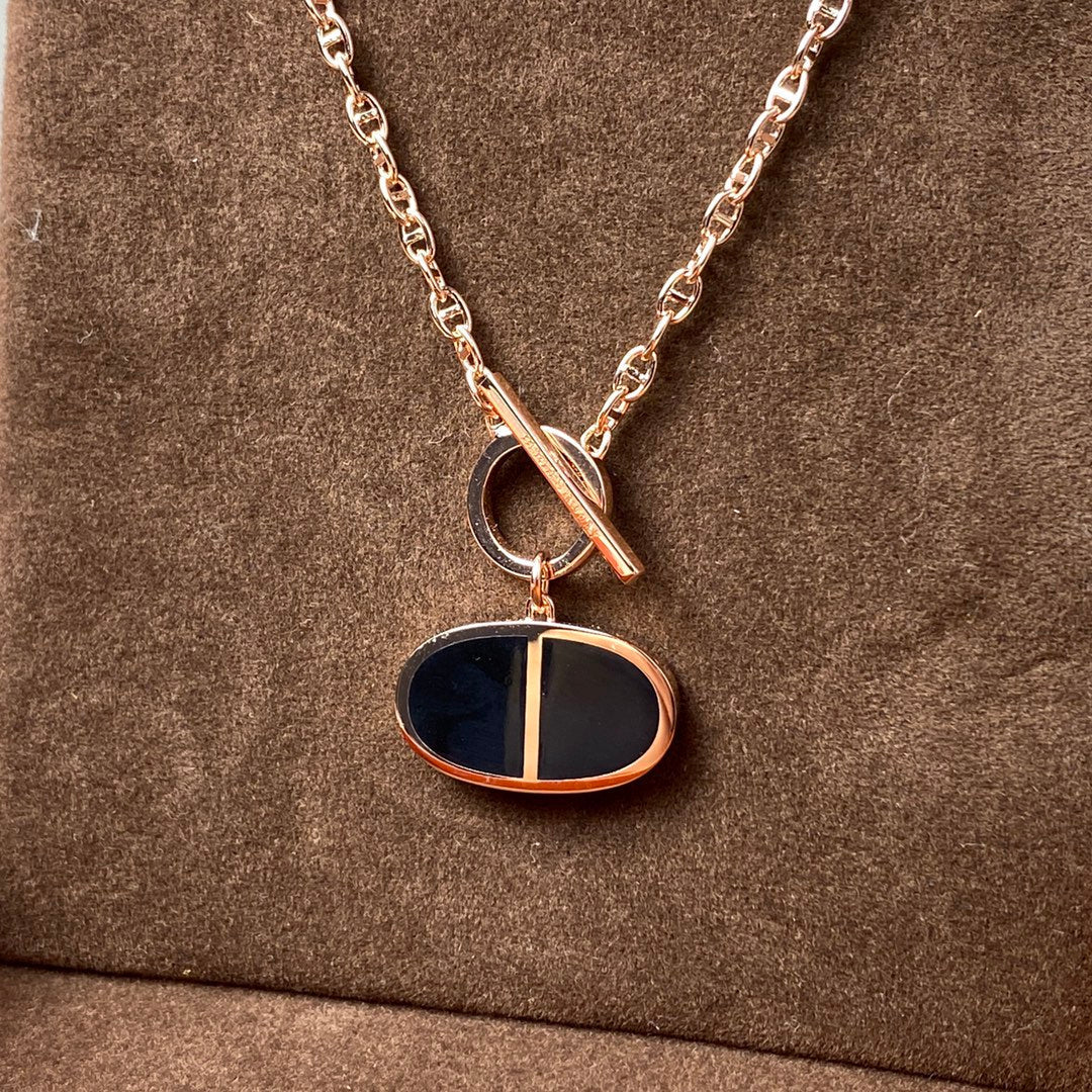 [TOPON]CHAINE VERSO BLACK CERAMIC NECKLACE