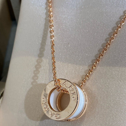 [TOPON]ZERO 1 WHITE CERAMIC PINK GOLD NECKLACE