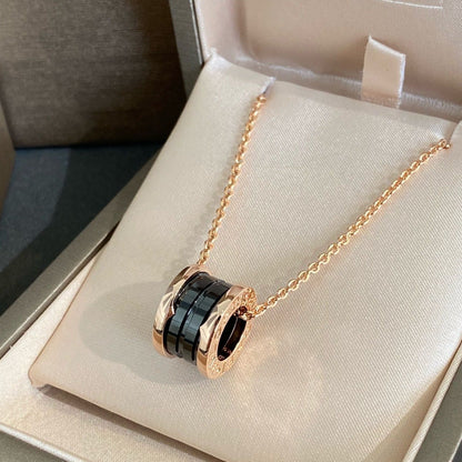 [TOPON]ZERO 1 BLACK CERAMIC PINK GOLD NECKLACE