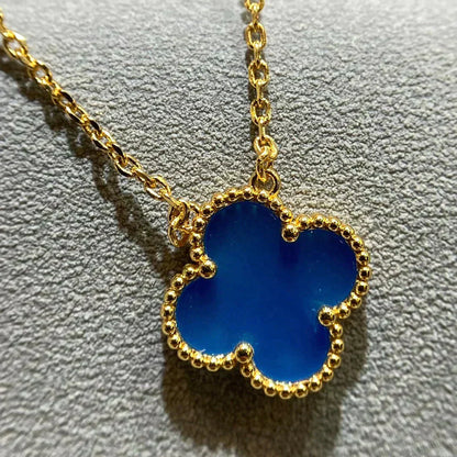 [TOPON]CLOVER 15MM BLUE AGATE NECKLACE