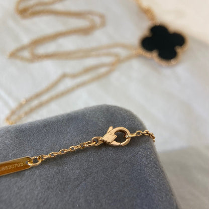 [TOPON]CLOVER 25MM NECKLACE GOLD ONYX