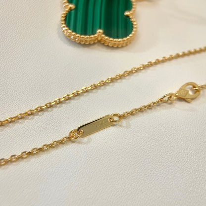 [TOPON]CLOVER 25MM MALACHITE GOLD NECKLACE