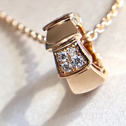 [TOPON]SERPENTI PEDANT DIAMOND PINK GOLD NECKLACE