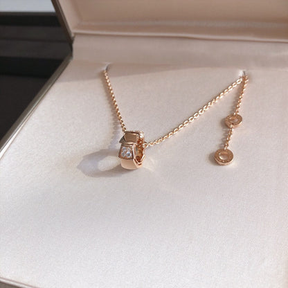 [TOPON]SERPENTI PEDANT DIAMOND PINK GOLD NECKLACE