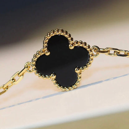 [TOPON]CLOVER 20 MOTIFS ONYX NECKLACE