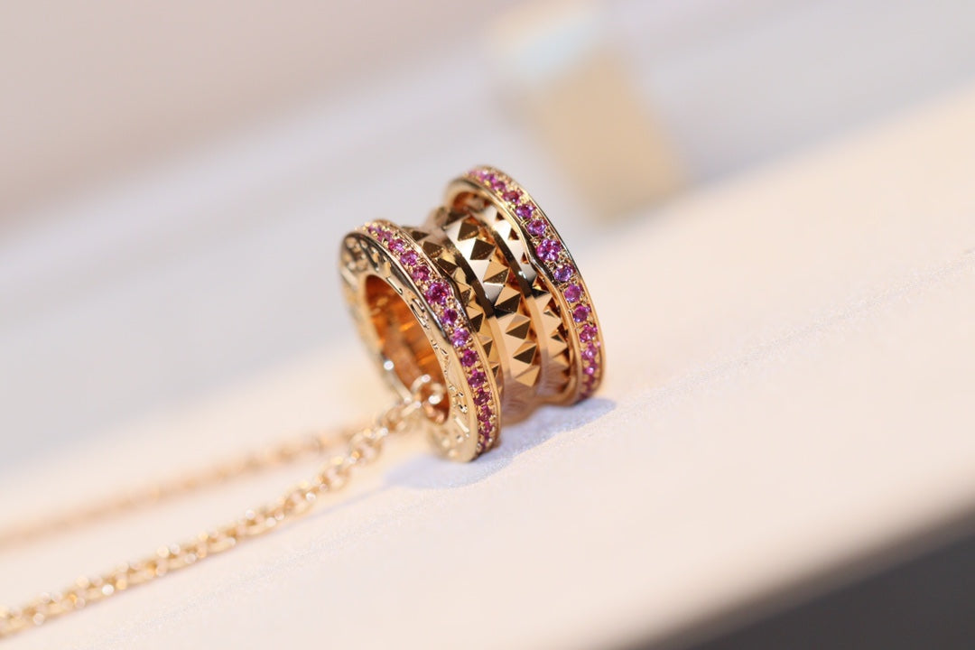 [TOPON]ZERO 1 ROCK PINK GOLD PINK DIAMOND NECKLACE