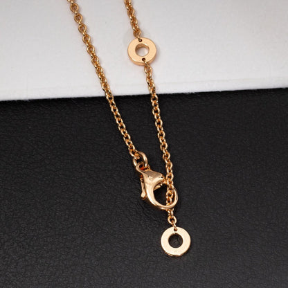 [TOPON]ZERO 1 WHITE CERAMIC PINK GOLD DIAMOND NECKLACE