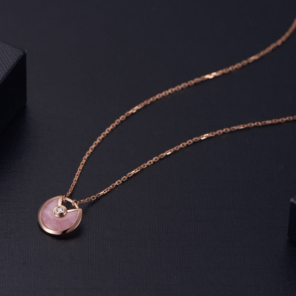 [TOPON]AMULETTE ROSE GOLD PINK MOP NECKLACE