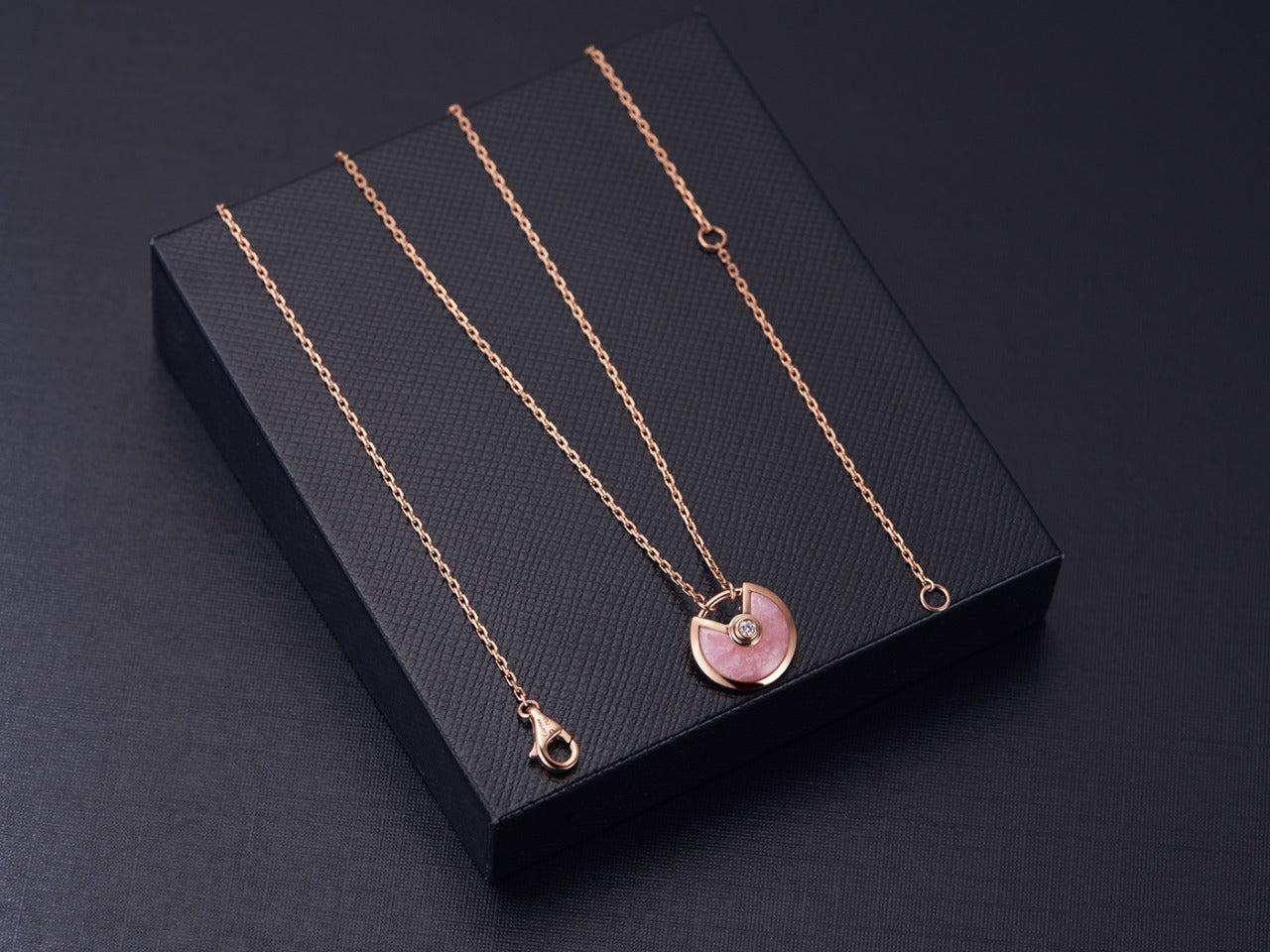 [TOPON]AMULETTE ROSE GOLD PINK MOP NECKLACE