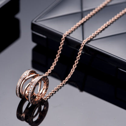 [TOPON]ZERO 1 PINK GOLD DIAMOND OPEN NECKLACE