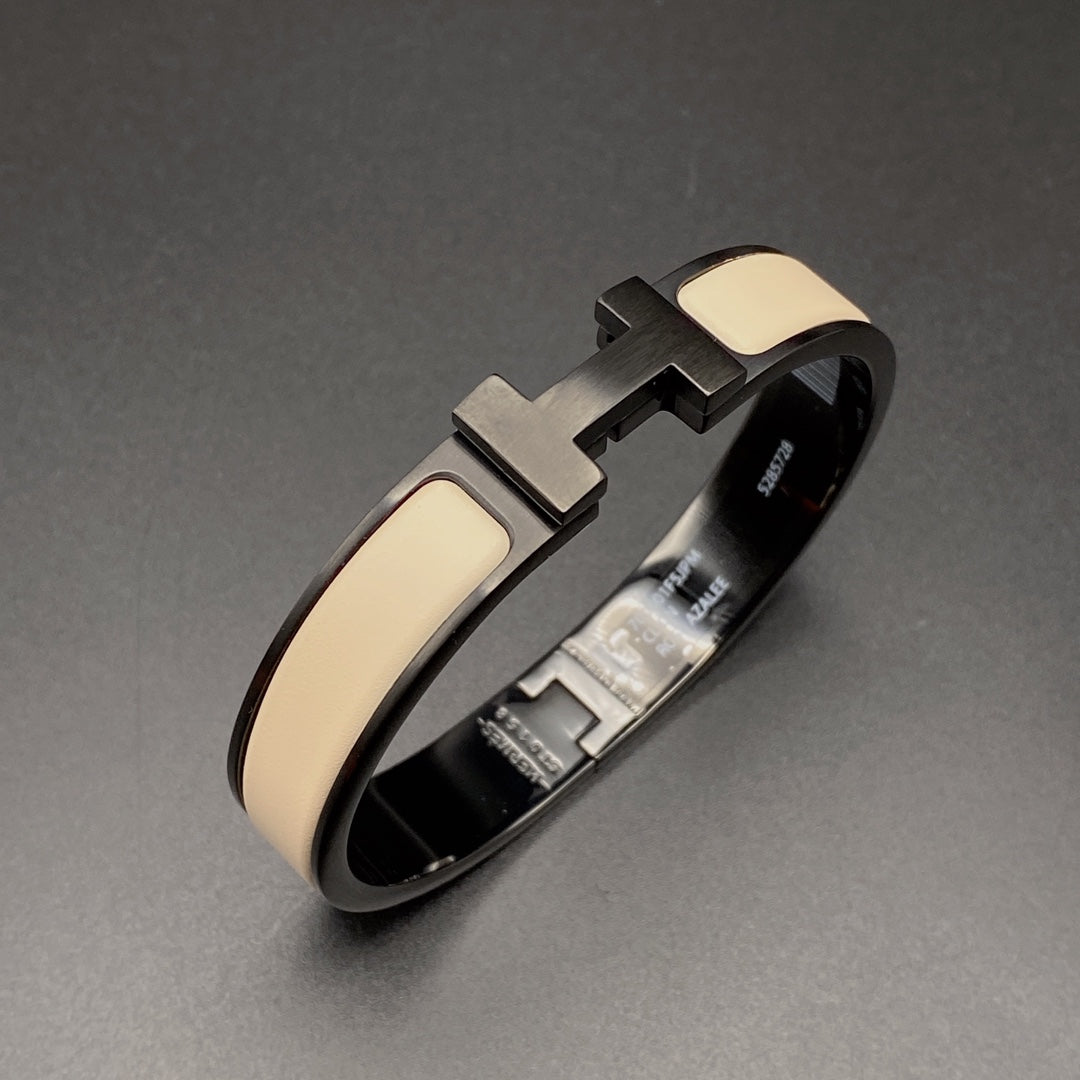 [TOPON]H BRACELET 12MM BLACK BEIGE CERAMIC