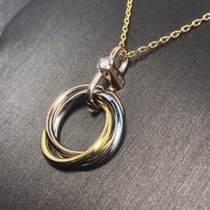 [TOPON]TRINITY SILVER GOLD PINK GOLD NECKLACE