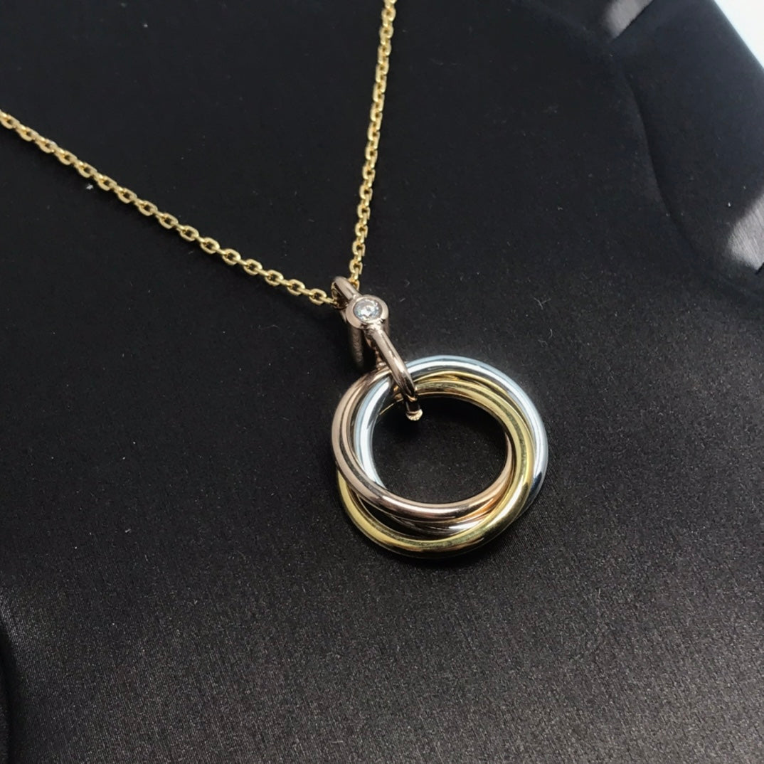 [TOPON]TRINITY SILVER GOLD PINK GOLD NECKLACE