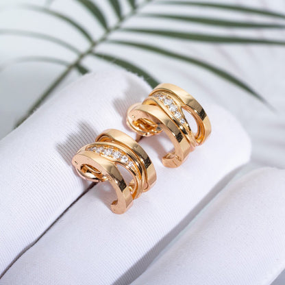 [TOPON]ZERO 1 PINK GOLD DIAMONDS EARRINGS