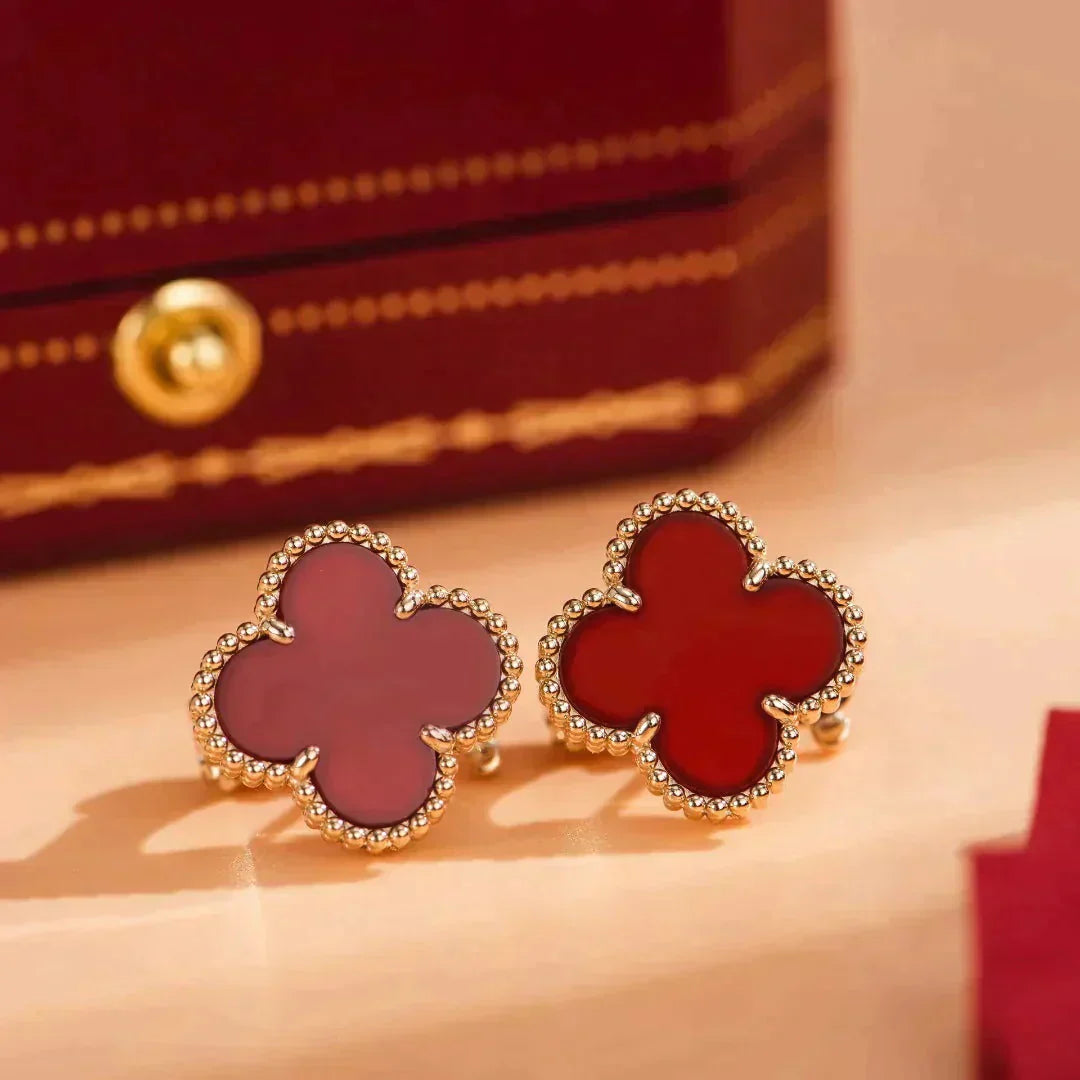 [TOPON]CLOVER MEDIUM 1 MOTIFS CARNELIAN  EARRINGS