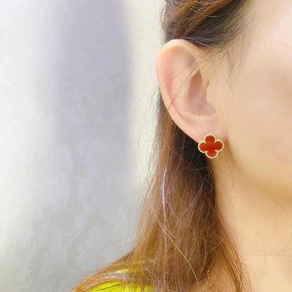 [TOPON]CLOVER MEDIUM 1 MOTIFS CARNELIAN  EARRINGS