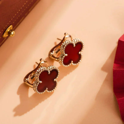 [TOPON]CLOVER MEDIUM 1 MOTIFS CARNELIAN  EARRINGS