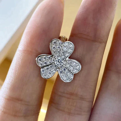 [TOPON]CLOVER COMOS DIAMOND EARRINGS SILVER