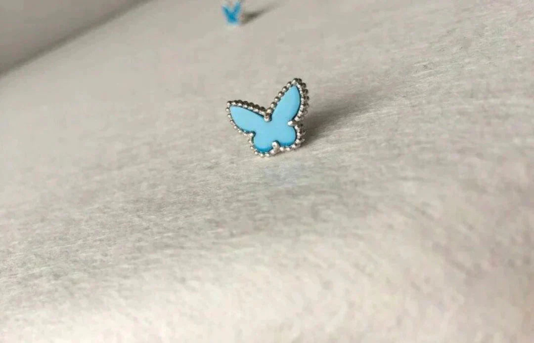 [TOPON]BUTTERFLY TURQUOISE EARRINGS SILVER