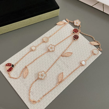 [TOPON]LUCKY SPRING 15 MOTIFS ROSE GOLD NECKLACE