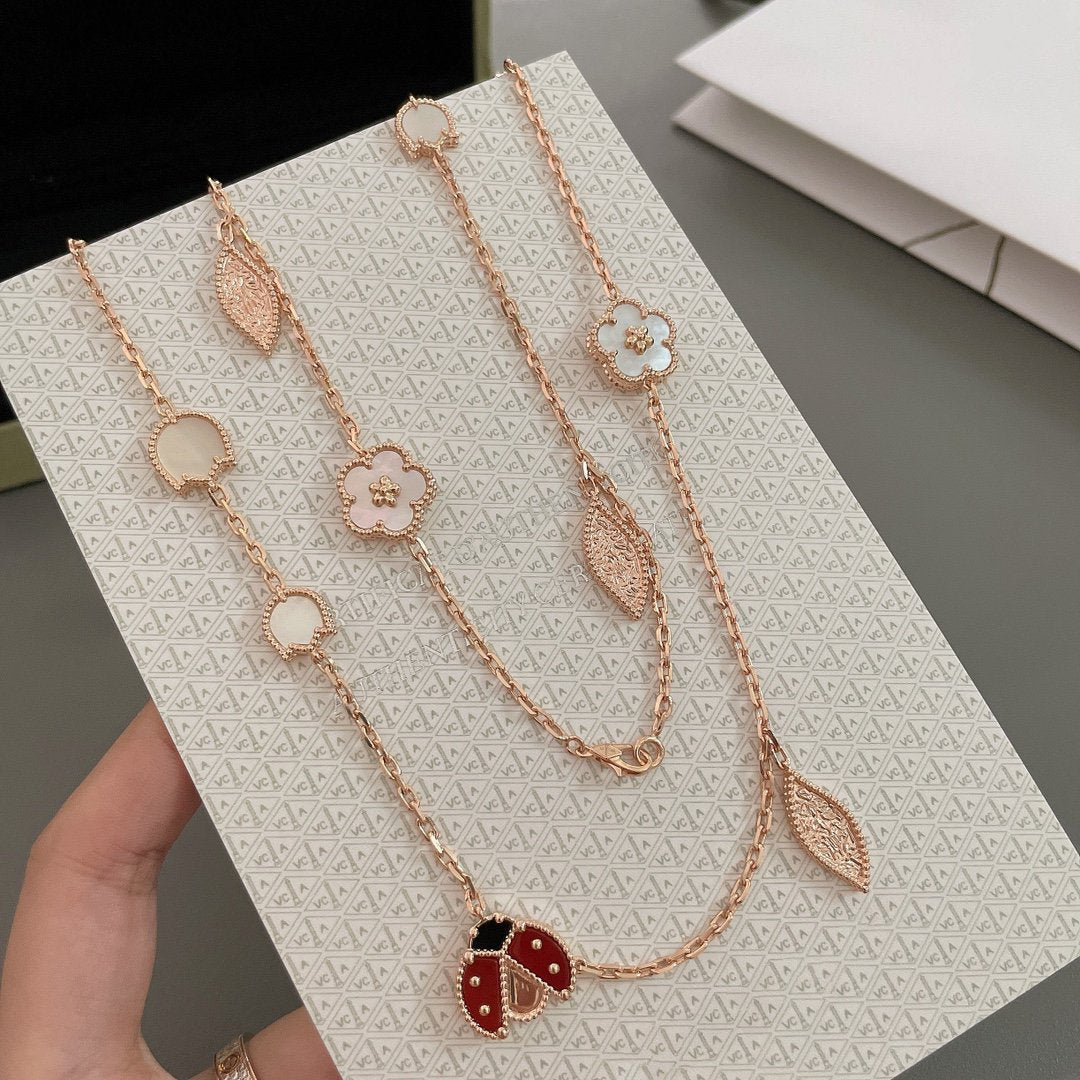 [TOPON]LUCKY SPRING 15 MOTIFS ROSE GOLD NECKLACE