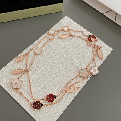 [TOPON]LUCKY SPRING 15 MOTIFS ROSE GOLD NECKLACE