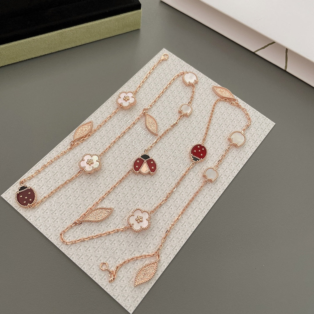 [TOPON]LUCKY SPRING 15 MOTIFS ROSE GOLD NECKLACE