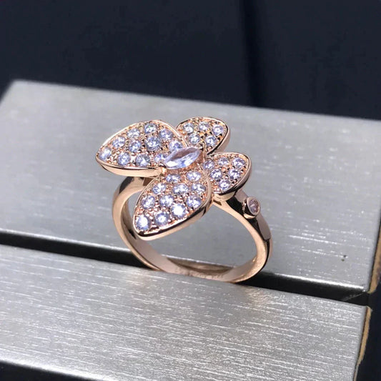 [TOPON]BUTTERFLY PINK GOLD DIAMOND RING