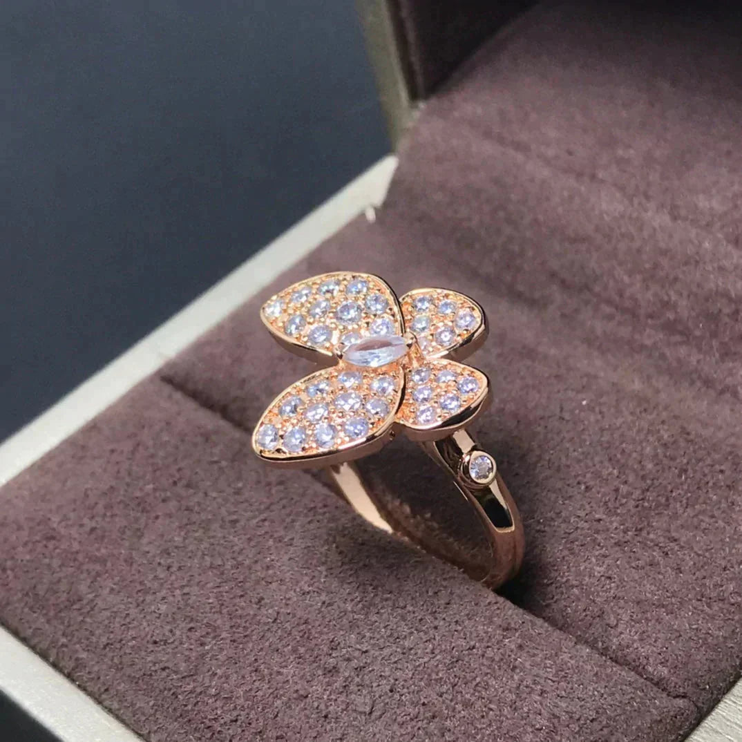 [TOPON]BUTTERFLY PINK GOLD DIAMOND RING