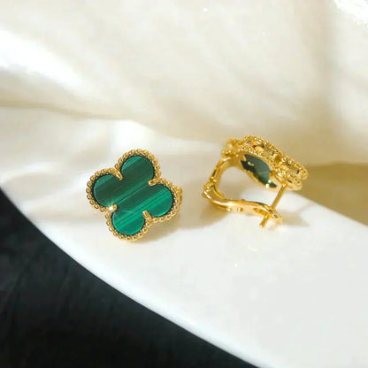 [TOPON]CLOVER MEDIUM 1 MOTIFS MALACHITE  EARRINGS